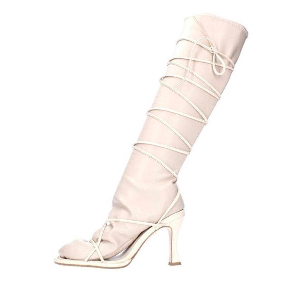 ILIO SMERALDO Women’s White Soft Leather Wrap Straps Sandals Size 40 USA 10 NWT
